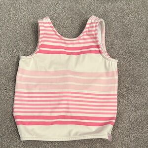 Sweet Honey Pink and White Striped Twist Tank Top
